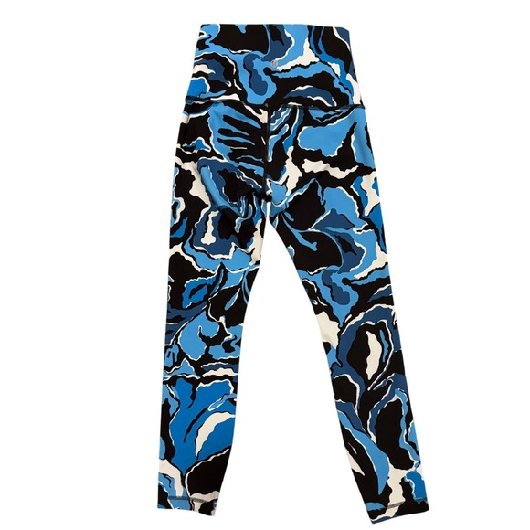 Lululemon Wunder Under High Rise Boom Bloom Beach Blanket Blue Ice Milk Size 4 - Picture 2 of 7